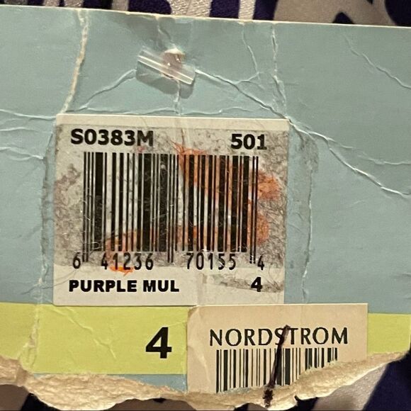 NWT Suzi Chin for Maggy Boutique Purple White Abstract Draped Sleeveless Dress 4 - Picture 11 of 11